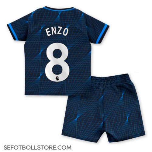 Chelsea Enzo Fernandez #8 Replika babykläder Bortaställ Barn 2023-24 Kortärmad (+ korta byxor)